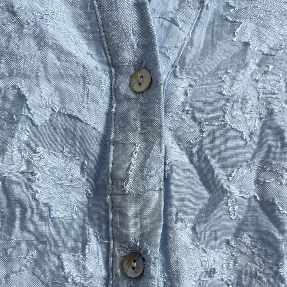 Zara Light Blue Textured Blouse - Picture 3 of 5
